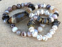 Load image into Gallery viewer, Banded Agate Bracelet Stack
