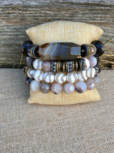 Load image into Gallery viewer, Banded Agate Bracelet Stack
